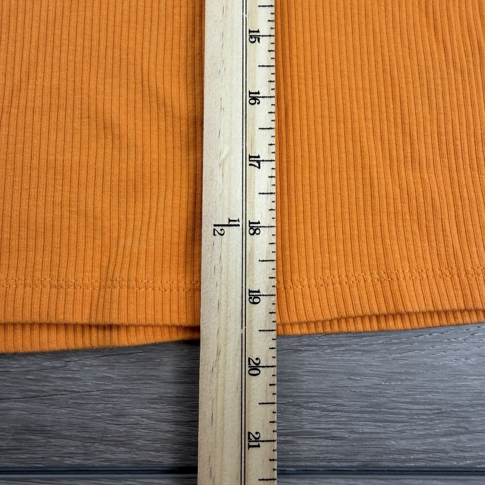 J Crew Women's Ribbed Ruffled‎ Shoulder Sleeveless Tank Orange XS - Picture 7 of 7